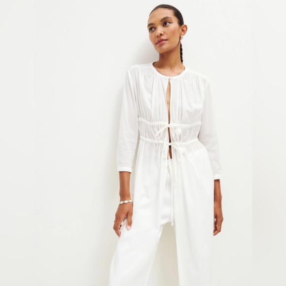 Reformation Other - Reformation Ivory Sabella Long Duster Cover Up Dress Sz M